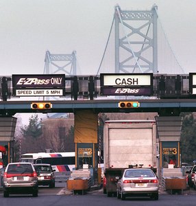The Jersey side of the Ben Franklin in 2000, when the toll was raised to $3.