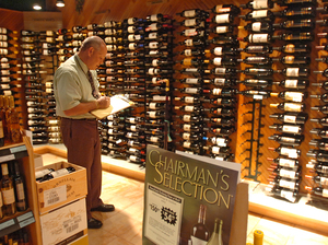 At the State Store in Media, manager David Root compileda "bin list" as he restocked the inventory of premium wines.