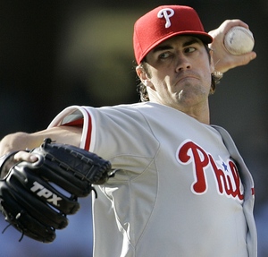 Phillies lefthander Cole Hamels will oppose the Mets' Johan Santana in tonight's game. This afternoon's opener will pit lefty Jamie Moyer against New York's Pedro Martinez.