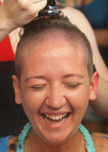 Best moment: The writer goes under the razor to mark her equatorial crossing.