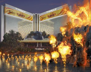 Artist's rendering of the Mirage's new volcano in Las Vegas, reopening in December.