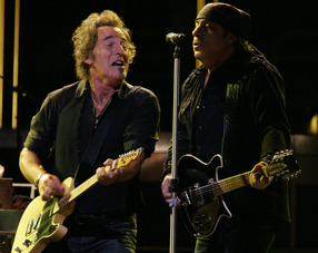 Bruce Springsteen with Steven Van Zandt at the Wachovia Center in 2007. He will play one acoustic set on the Parkway on Saturday.