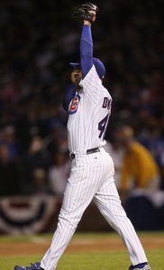 Ryan Dempster reacts after giving up James Loney's grand slam.