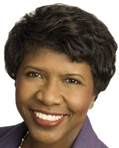 Gwen Ifill , of PBS' "The NewsHour with Jim Lehrer."