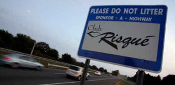 Club Risque, a chain of gentlemen's clubs, has sponsored three one-mile stretches of Interstate 95.