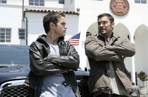 Who needs commercials with product placement like this? Thomas Dekker, Brian Austin Green of "Terminator" with the Dodge Ram.