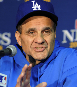 Dodgers manager Joe Torre says his team, down two games to none, needs "a momentum-switcher."