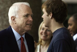 The McCain campaign imperative is to feed doubt about Obama's suitability. Above, McCain in Va.