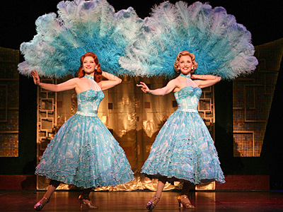 Kerry O&acute;Malley, left, and Meredith Patterson are shown in a scene from "Irving Berlin&acute;s White Christmas," playing through Jan. 4 at Broadway&acute;s Marquis Theatre in New York. (AP Photo/Boneau/Bryan-Brown, Joan Marcus)