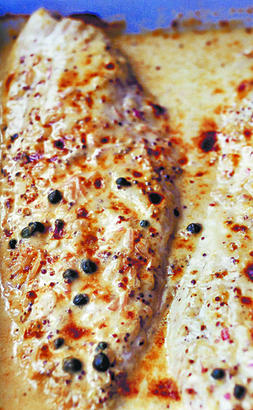 Mustard-Roasted Fish , from Ina Garten.