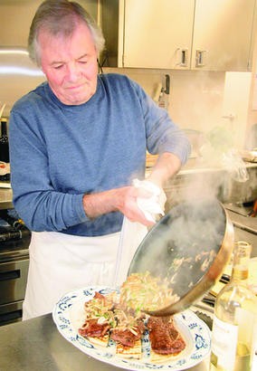 Cooking legend Jacques Pepin plates Flanken- Style Short Ribs With Mushrooms. His new public TV show is "More Fast Food My Way."