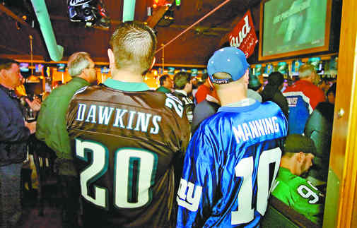 Bordentown, NJ is almost evenly split between Eagles and Giants supporters,  and represents the dividing line between fan bases.