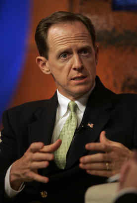 Likely GOP candidate for the 2010 Senate race, Pat Toomey (left) insists that he can win votes from Democrats, despite some party leaders&acute; doubts.