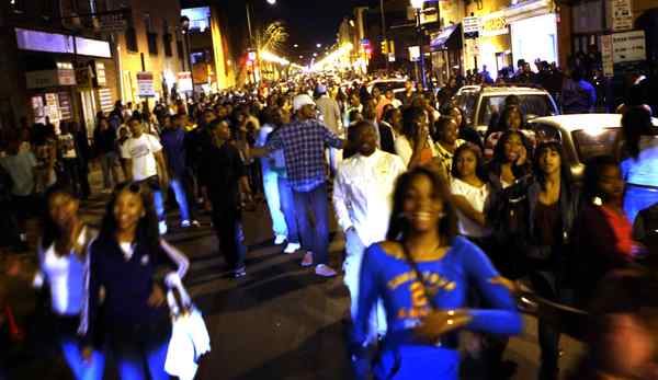 Young people congregate on South Street, part of a gathering that Assistant District Attorney Angel Flores said involved more than 2,000 people. "They had smiles on their faces as they scared people at random," he said of the March 20 incident. "They thought that assaulting others was a form of enjoyment."