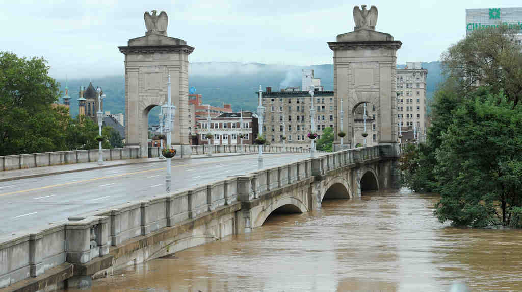 Center city Wilkes-Barre, Pennsylvania, coming over the Market Street  Bridge
