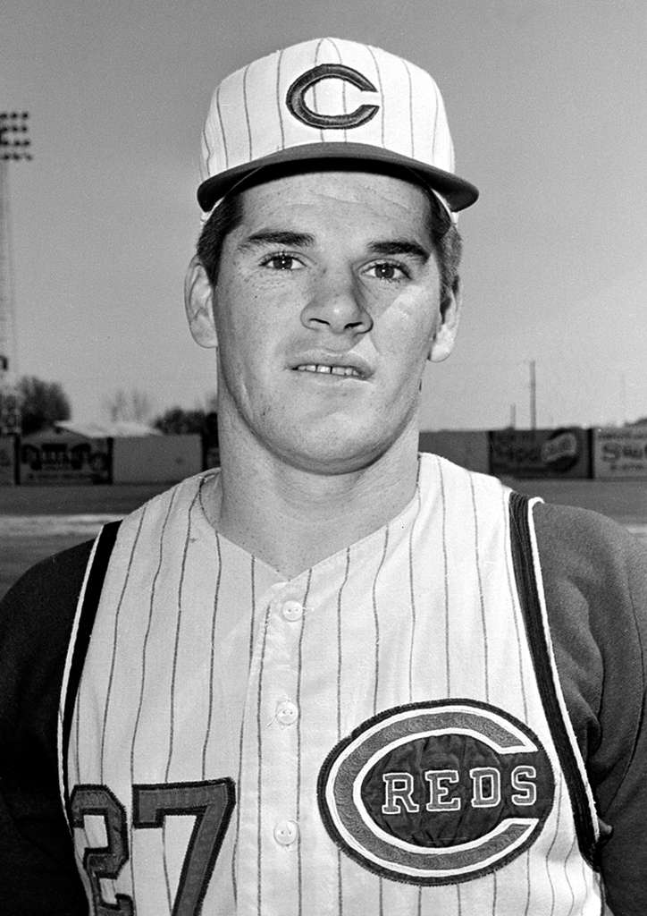 On this Date in Reds history, 4/13/1963, Pete Rose collects the first hit  of his Major League career, an eighth inning triple off the Pirates' Bob  Friend at Crosley Field. This photo