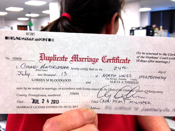 duplicate marriage license pa