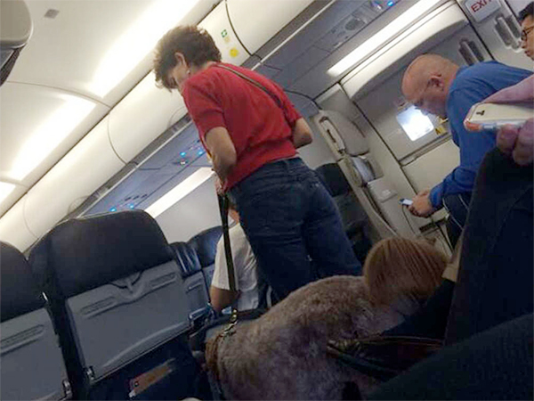 A Philadelphia-bound US Airways flight, already two-hours delayed, was forced to make an emergency landing in Missouri after a passenger’s service dog defecated in the aisle.