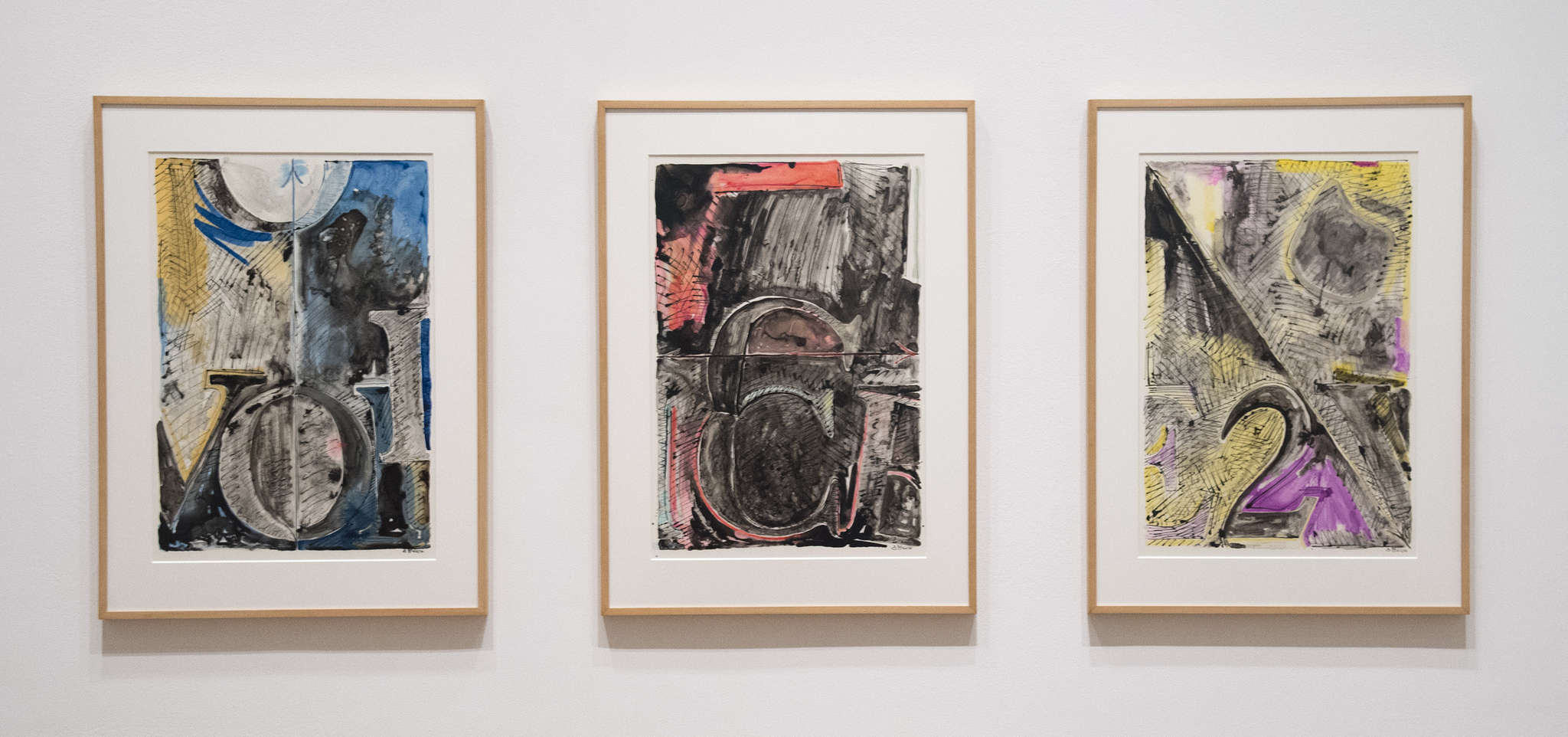 Jasper Johns' ink-on-plastic work 'Voice 2.' The show 'Embracing the Contemporary' offers 97 pieces in the Sachses collection, which they are giving to the Art Museum.