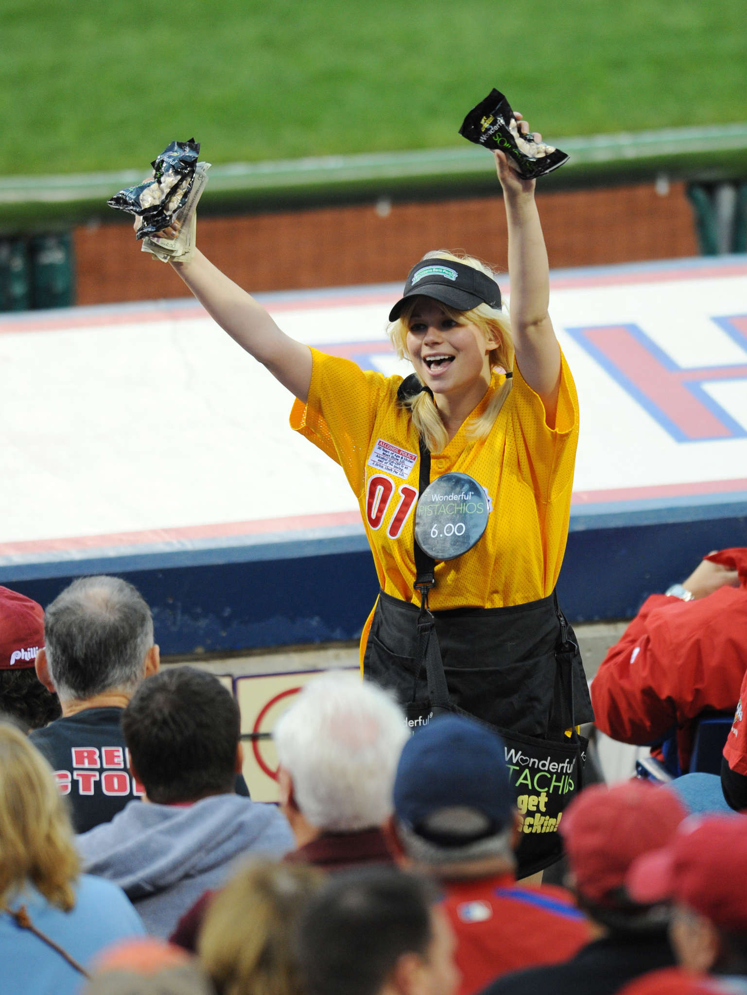 Pistachio Girl on her own in peanuts-and-Cracker-Jack world of Phillies  ballpark