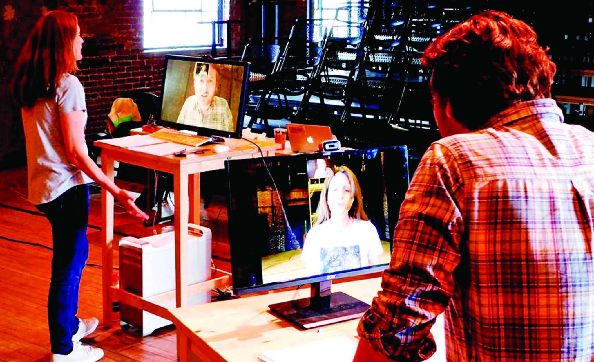 Rehearsing "Perfect Blue."