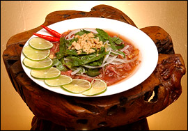 Raw beef marinated in lime juice and basil from Vietnam Palace.                                      (Charles Fox/Inquirer)