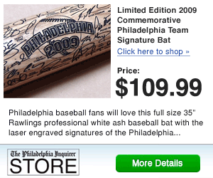 Autographed Phillies baseball bat