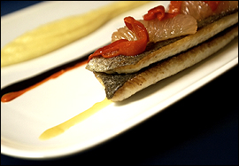 Memorable rainbow trout, with silky smoked mashed potatoes.