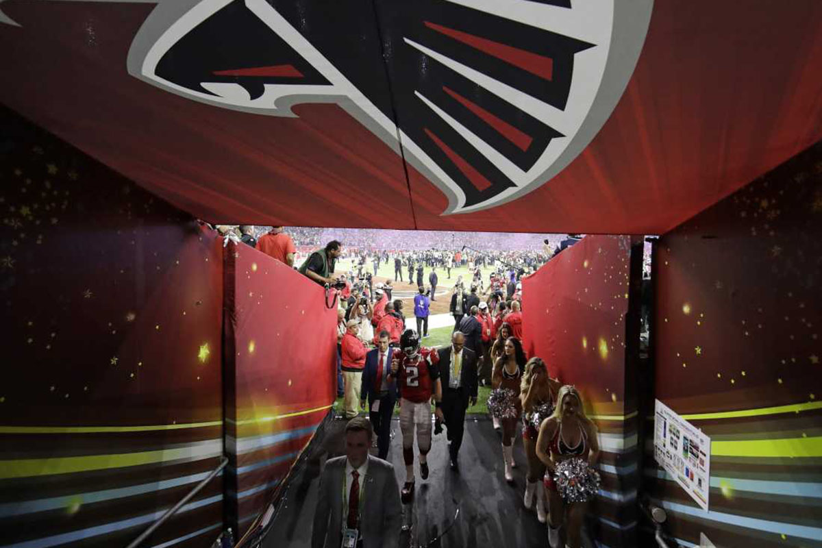 Atlanta Falcons' Matt Ryan leaves the field after their overtime loss to  the New England Patriots in the NFL Super Bowl 51 football game Sunday, Feb.  5, 2017, in Houston. (AP Photo/Tony