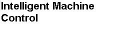 Intelligent Machine Control