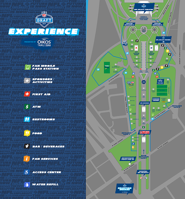 Here's a map of what the NFL draft site will look like in Philadelphia