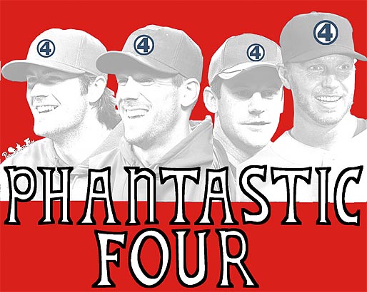 The Four Aces—Roy Oswalt, Roy Halladay, Cole Hamels, and Cliff Lee—in 2011.  That season, Halladay (2nd), Lee (3rd), and Hamels (5th) all finished Top 5  in Cy Young voting. : r/phillies