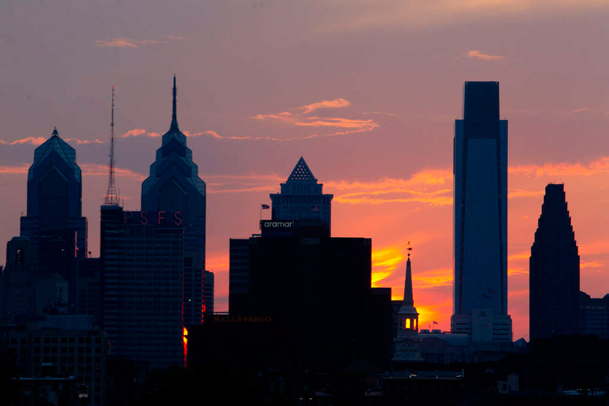 Philly Sunset Skyline Facebook Cover 