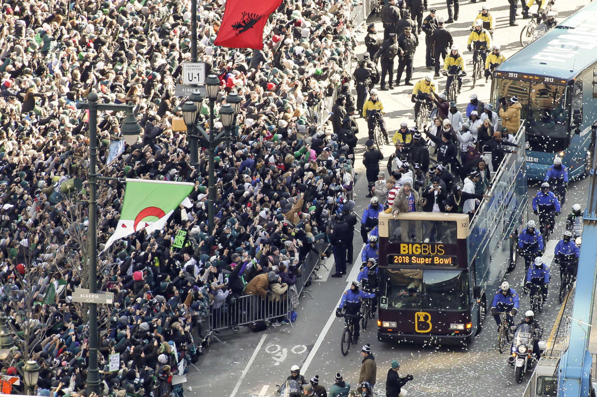 Eagles fans flock to Philadelphia streets for Super Bowl parade