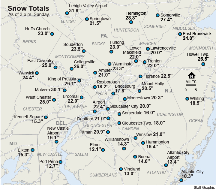 delaware snowfall totals