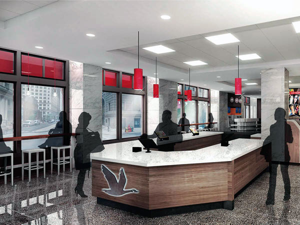 Among the features of the new Wawa will be a place to sit and eat at a counter along the window.