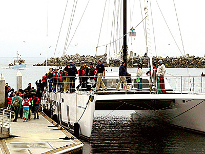 Science class on a boat