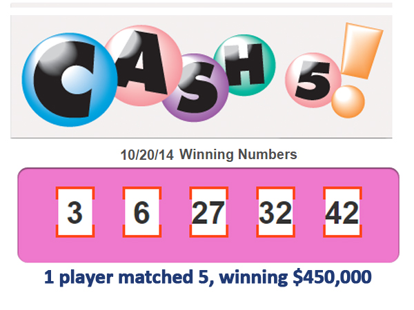 winning cash 5 numbers for tonight