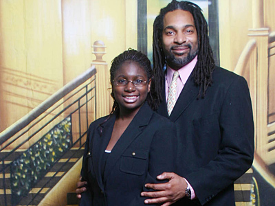 Joel Austin, CEO of Daddy University Inc., with his daughter, Jacinda Davis, then 15, at the inaugural dance in February 2008.