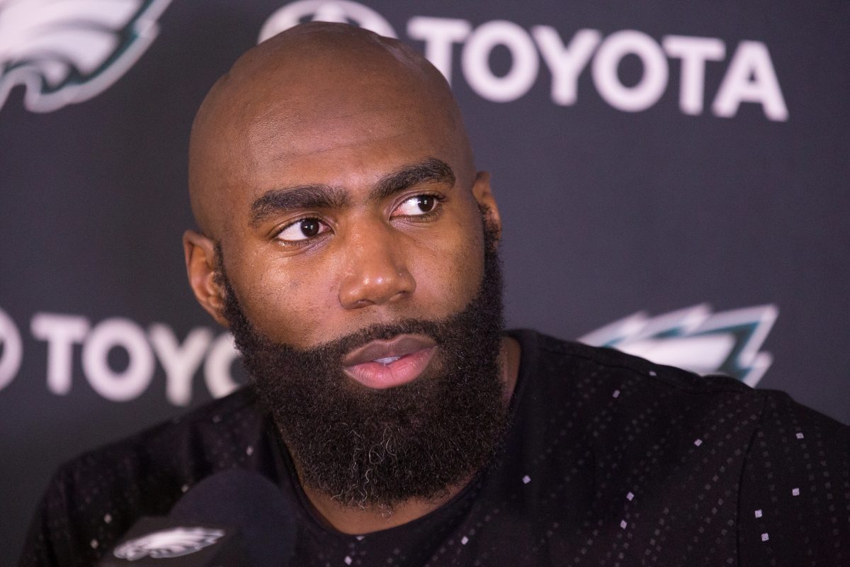 Eagles safety Malcolm Jenkins returned to his high school for a football camp.  