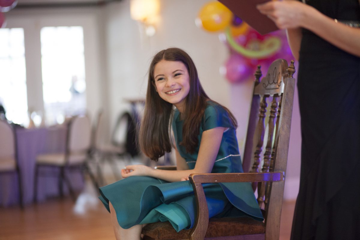 Noa Spanier, now 14, celebrating her bat mitzvah last year. 