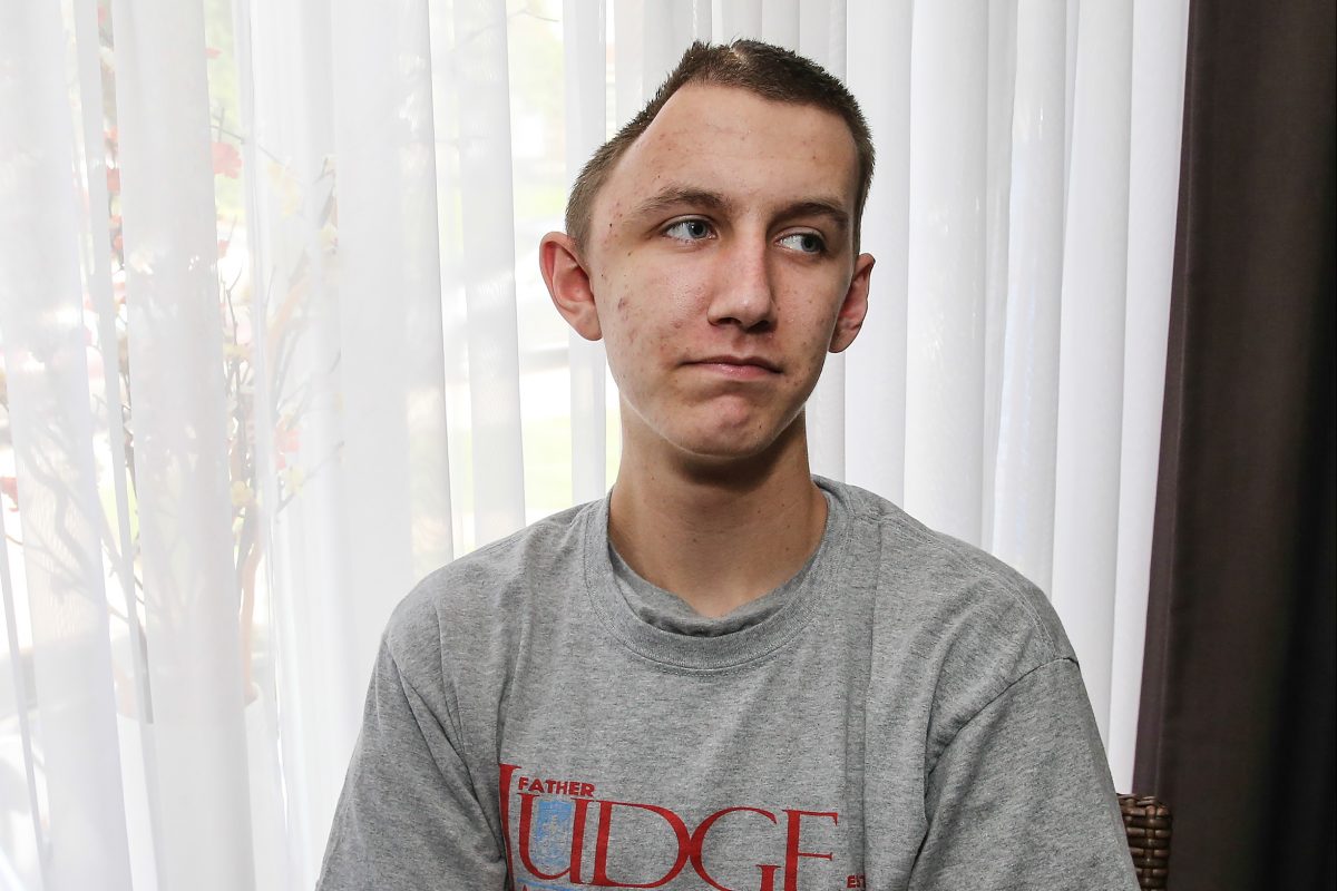 Dan Lynch, a 19-year-old recovering from head injuries after being jumped near Temple.   
