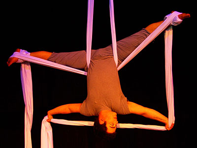 "Insomnaeria," an aerial circus act at the Philly Fringe.