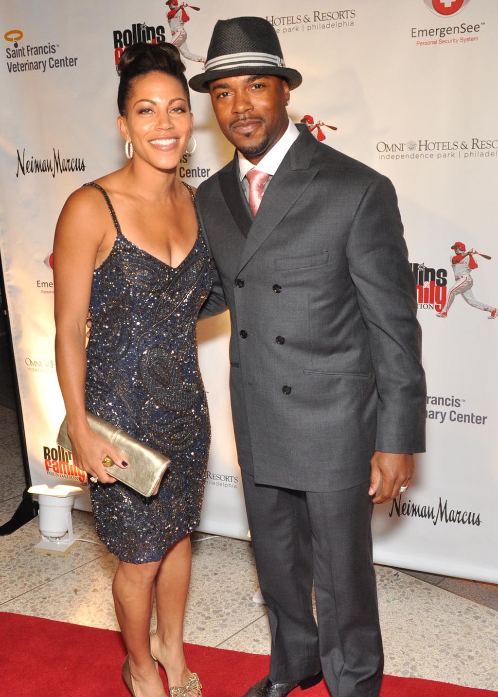 Jimmy Rollins with his wife, Johari and Ryan Howard and fiance at Jimmy  Rollins charity event 'A Night In Paris' at the National Constitution  Center in Philadelphia Featuring: Jimmy Rollins with his