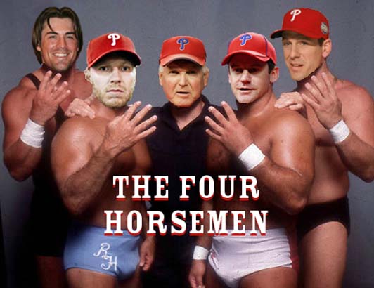 The Four Aces—Roy Oswalt, Roy Halladay, Cole Hamels, and Cliff Lee—in 2011.  That season, Halladay (2nd), Lee (3rd), and Hamels (5th) all finished Top 5  in Cy Young voting. : r/phillies