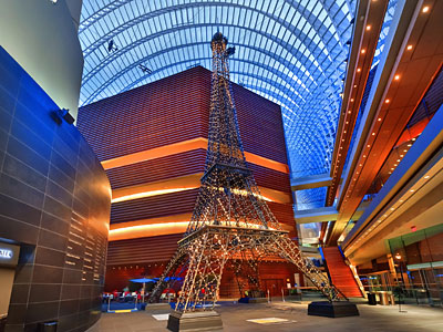 The Eiffel Tower at the Kimmel Center. A light show will be held at 7 and 9 p.m. Friday through May 1. (Rusty Kennedy)