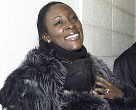 Roxie McNabb outside the team locker room.