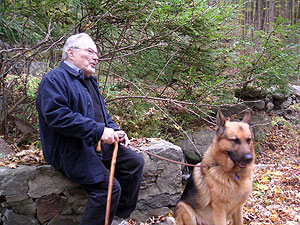 Maurice Sendak in Ridgefield, Conn. with his dog, Herman. 