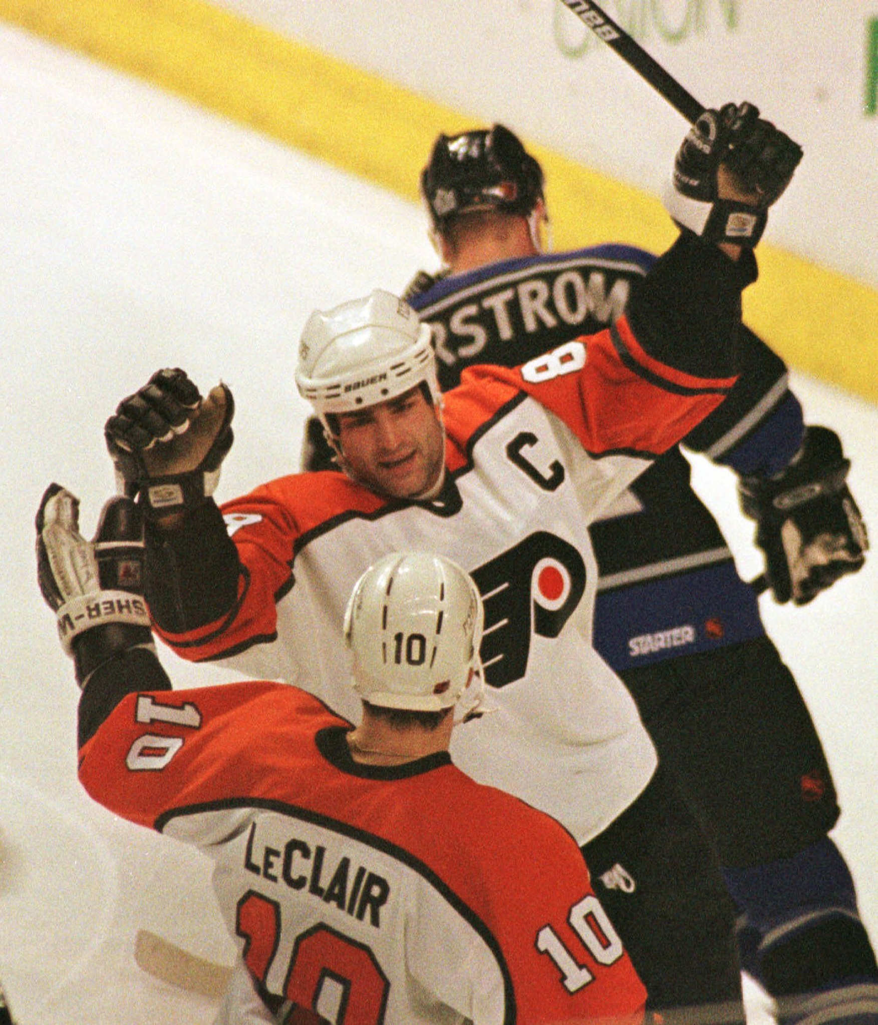 90's Ron Hextall Philadelphia Flyers Starter Blue Ice NHL Jersey
