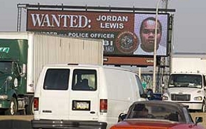 I-95 billboard shows the man suspected of killing a Philadelphia police officer.